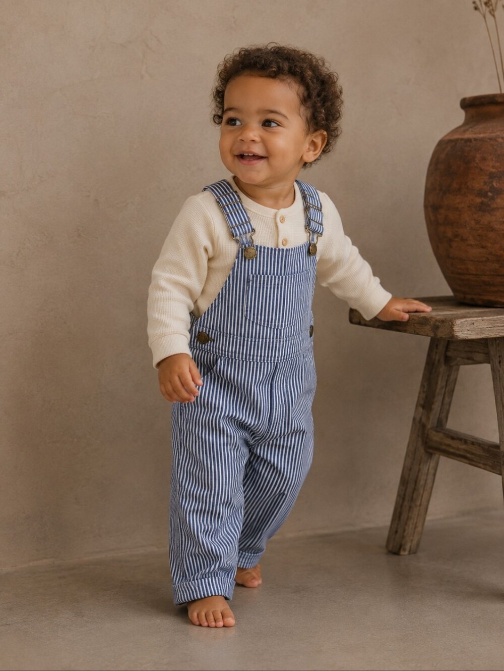Vintage OshKosh B'Gosh Hickory Stripe Overalls 18M NWT Deadstock USA Made 80s 90
